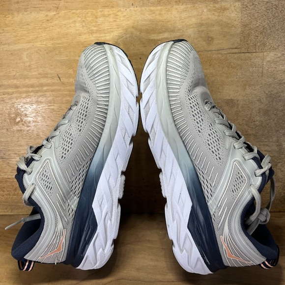 Hoka One One Bondi 7 CUSHIONED Womens Size 7 Running Shoes Sneakers Gray Blue - Picture 6 of 12